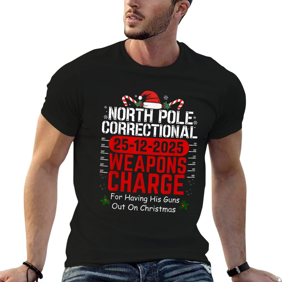 North Pole Correctional Weapons Charge for Having His Guns  Cotton T-Shirt