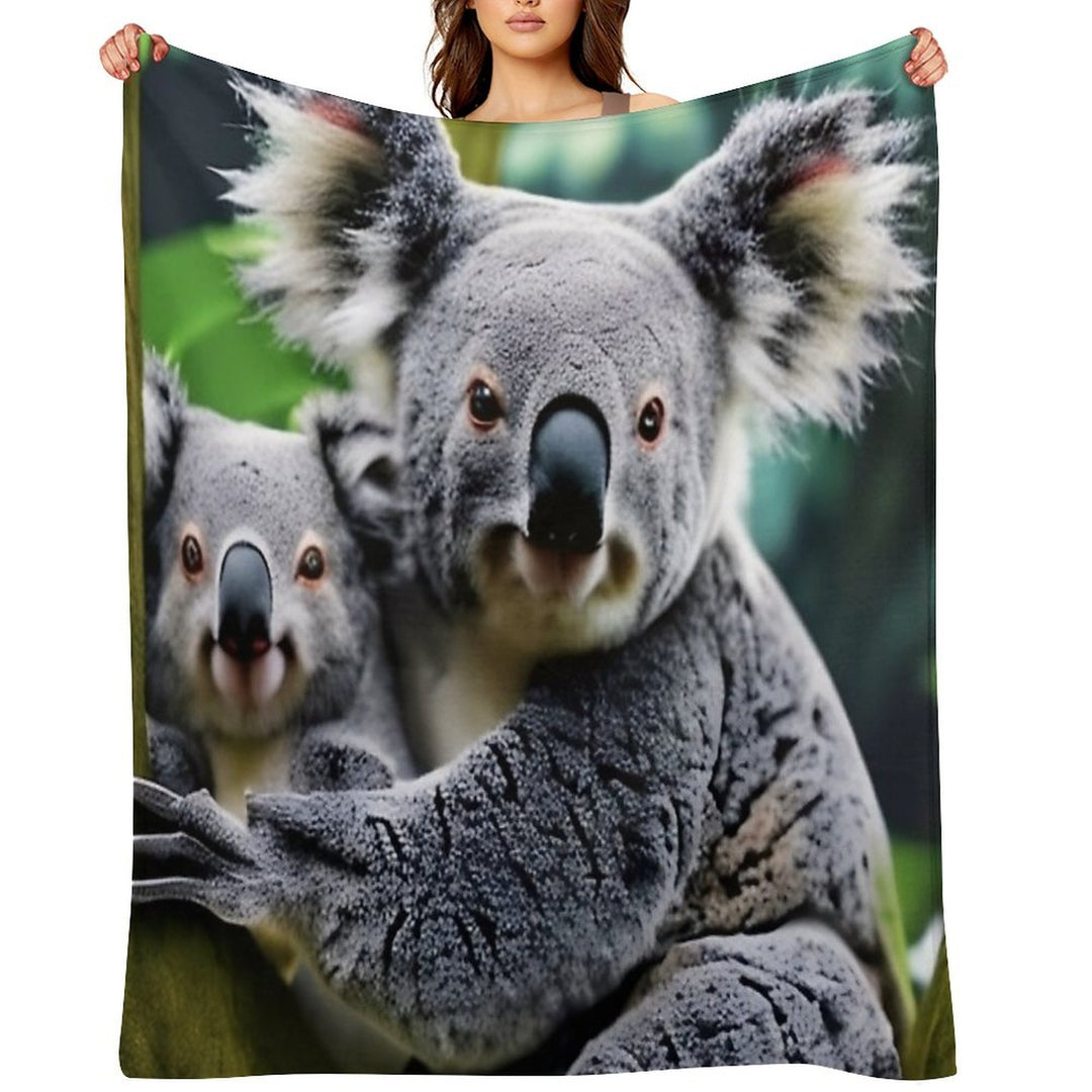 Australian Koala Family Anti-pilling Throw Blanket