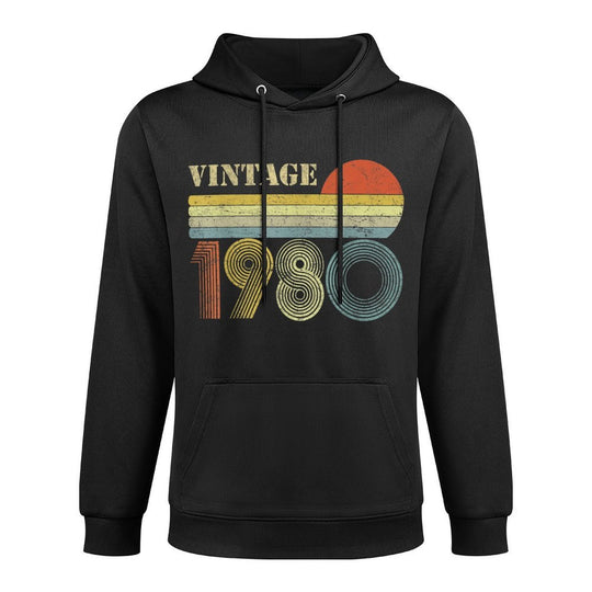 1980 40th Birthday Gift Vintage Retro Men Women 40 Years Old Cotton-Polyester Blend Hoodie