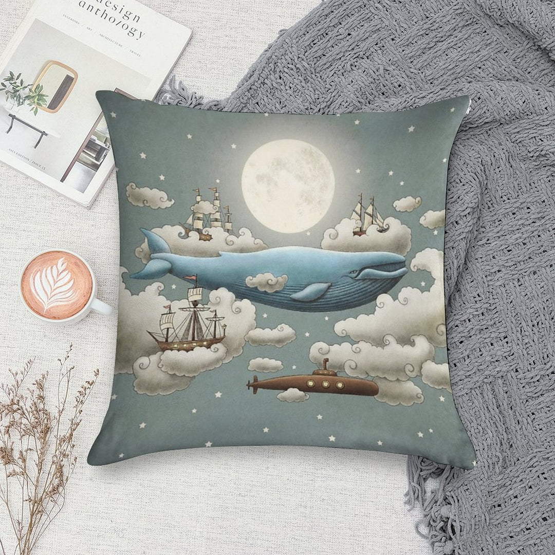 Ocean Meets Sky Soft Shrink-Resistant Throw Pillow