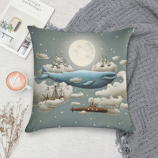 Ocean Meets Sky Soft Shrink-Resistant Throw Pillow