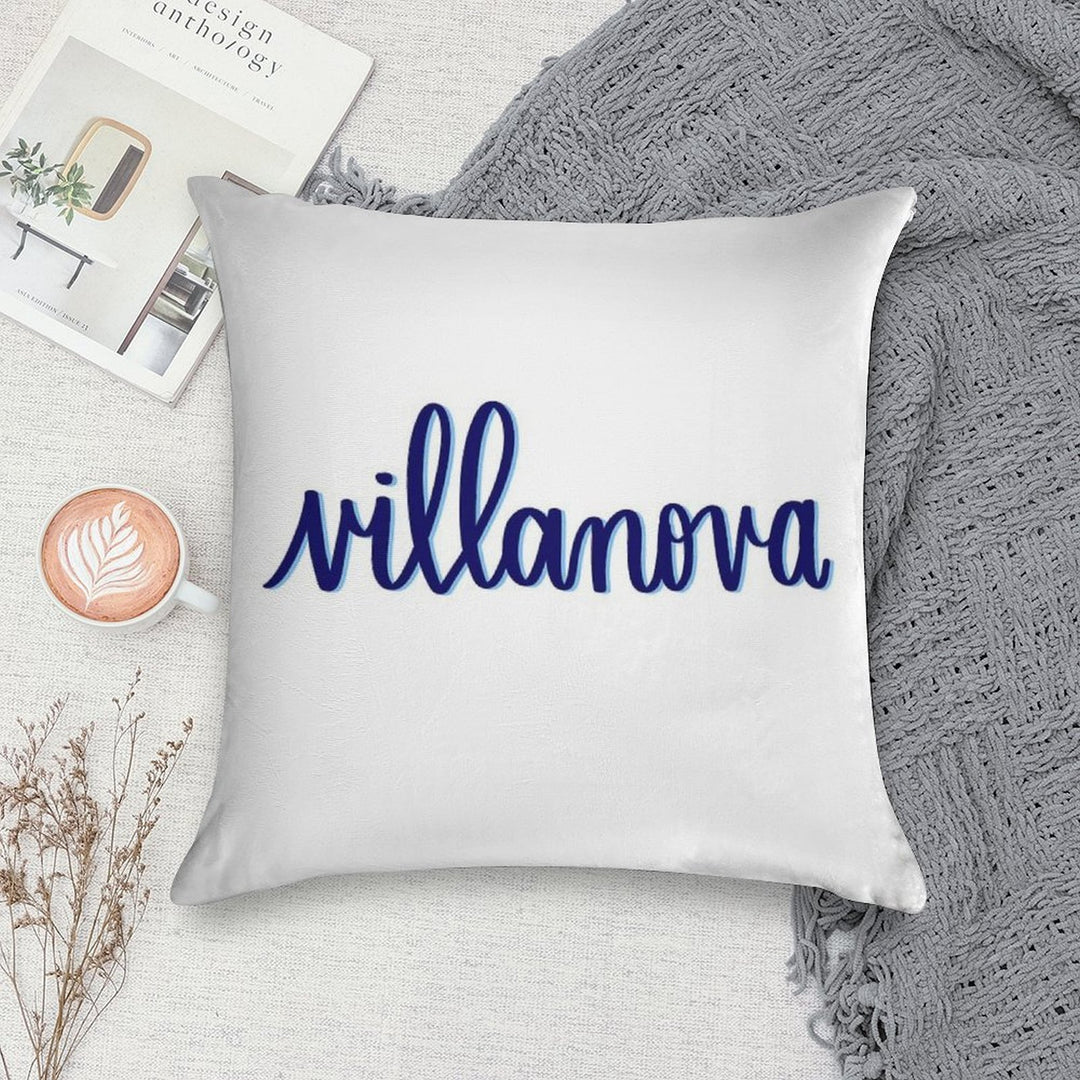 Villanova Simple Cursive Design Soft Anti-Pilling Throw Pillow