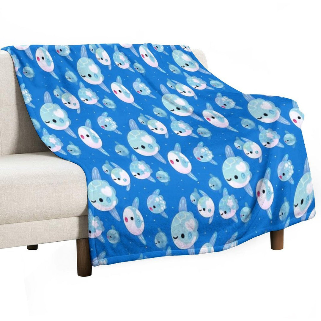 Swimming Sunfish Wrinkle-free Throw Blanket