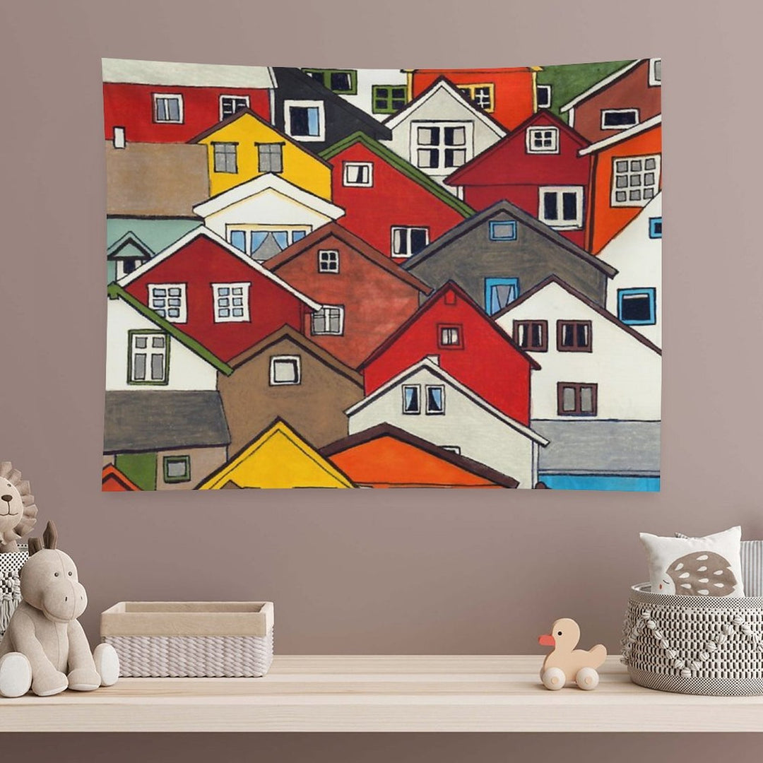 Colourful Houses Tapestry