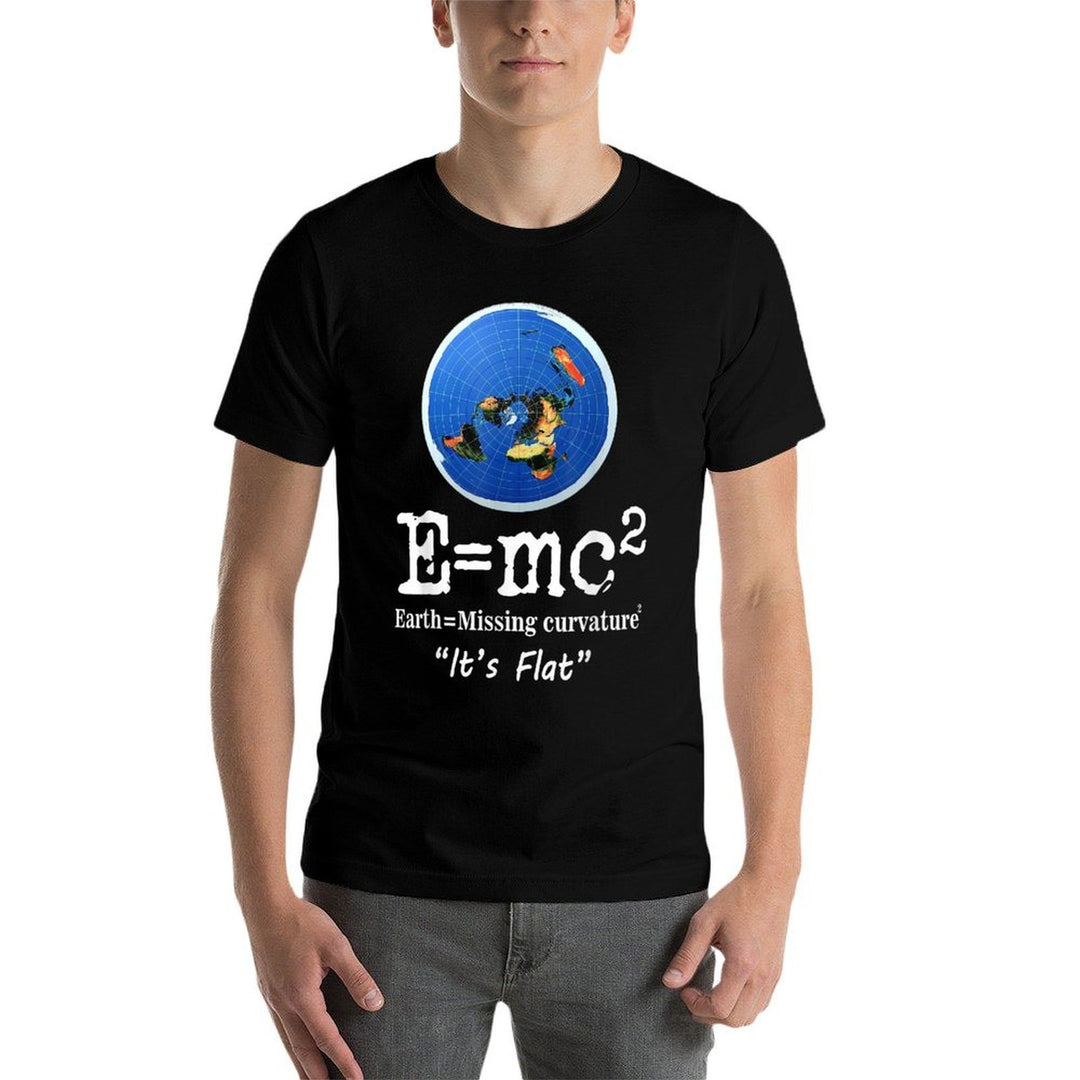 Flat Earth Its Flat Funny Flat Earth Curvature Meme  Polyester Blend T-Shirt