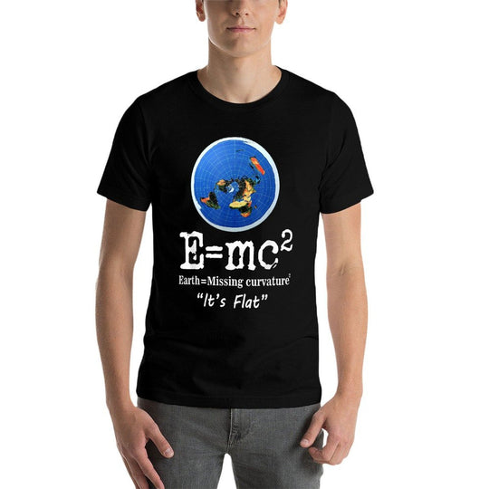 Flat Earth Its Flat Funny Flat Earth Curvature Meme  Polyester Blend T-Shirt