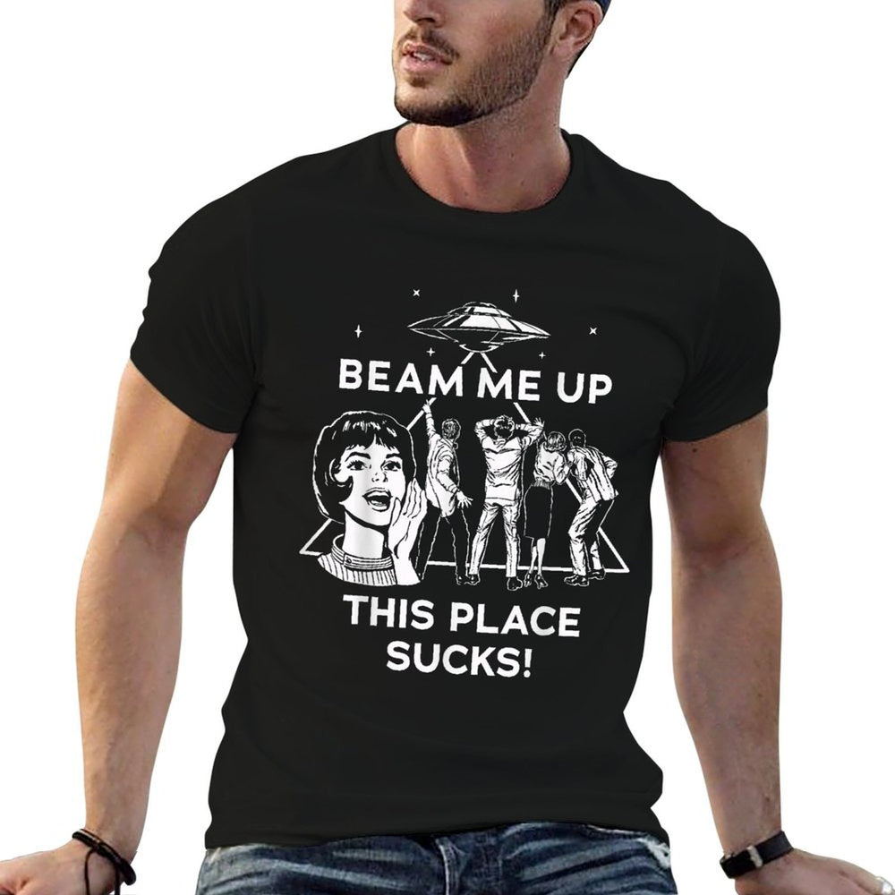 Stranger Things Season 5 Beam Me Up This Place Sucks!  Relaxed-fit T-Shirt