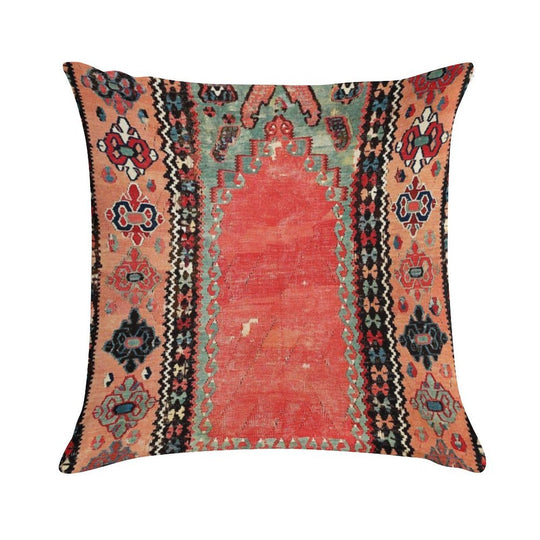 Sivas  Antique Cappadocian Turkish Niche Kilim Print Soft Washable Throw Pillow