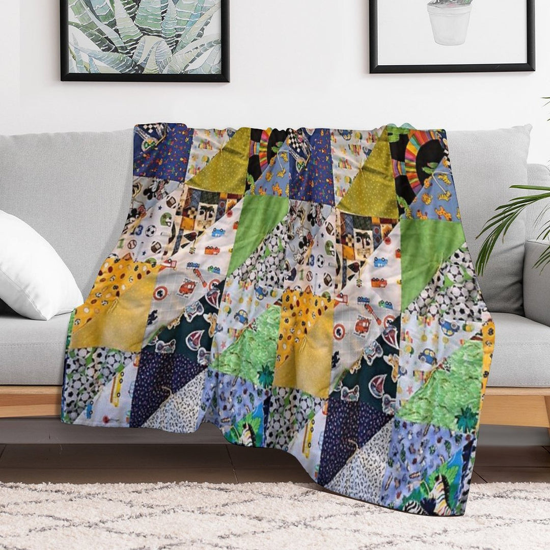 Kids Colorful Animal Funky And Fun Easy Care Throw Blanket