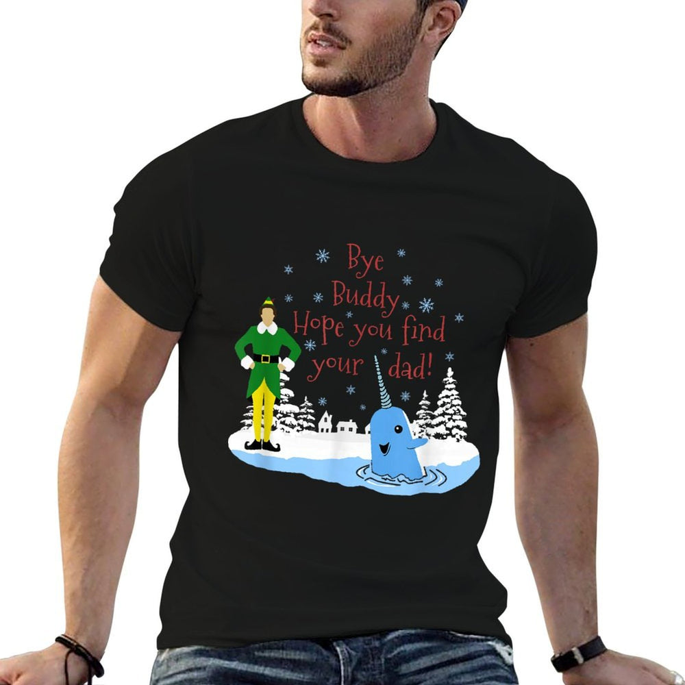 Happier Holidays Unisex-Kids Christmas Narwhal Elf  Easy-care T-Shirt