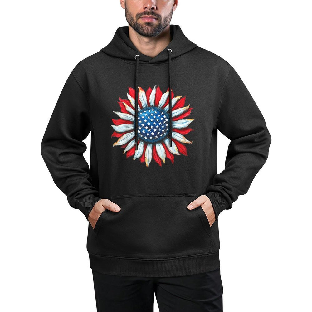 Sunflower American 4th of July Women Men Merica USA Layering Staple Hoodie