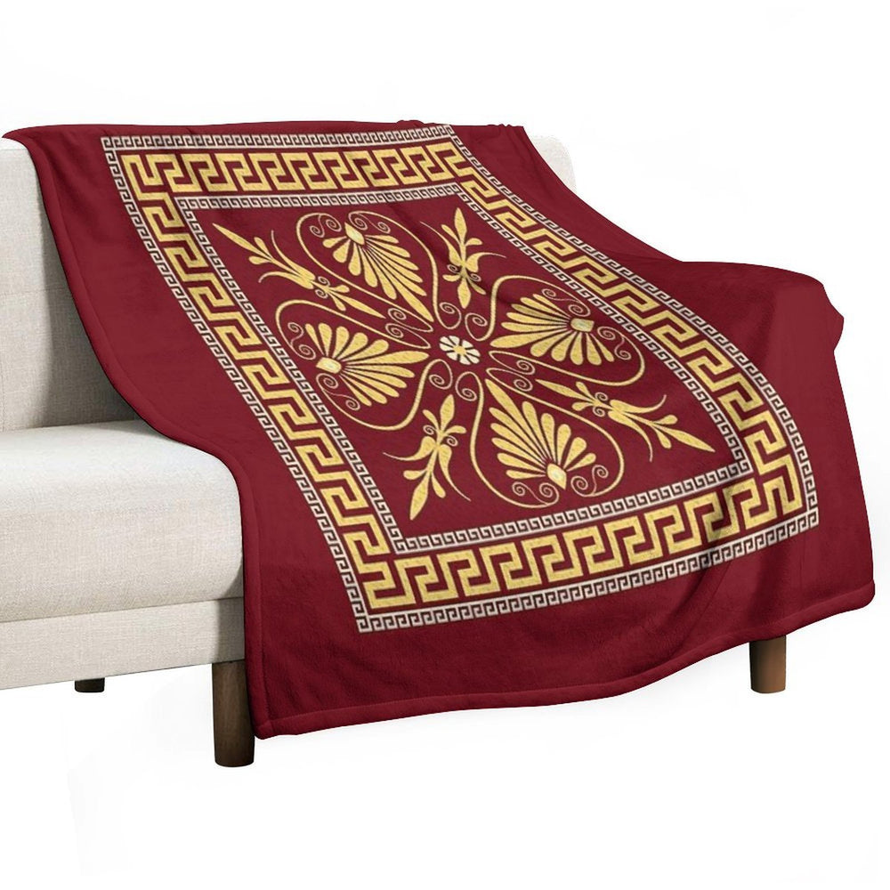 Greek Ornament (Meander) Anti-pilling Throw Blanket