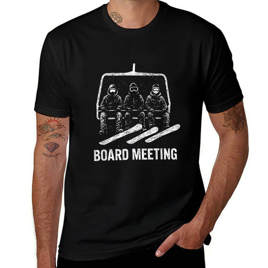Snowboard Board Meeting Ski Lift Skier Winter Sports  Versatile T-Shirt