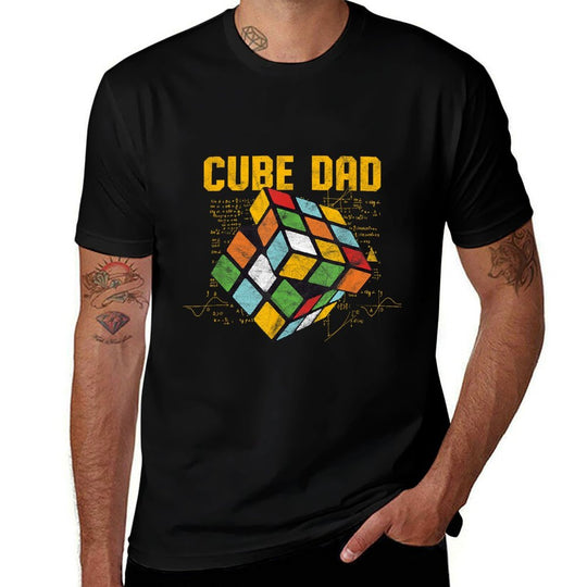 Puzzle Cube Dad Speed Cubing 80s Youth Vintage Math  Durable T-Shirt
