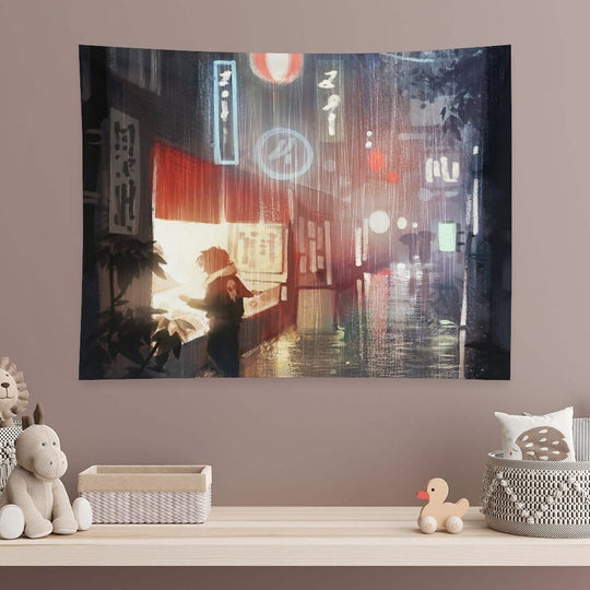 Night in Tokyo Tapestry