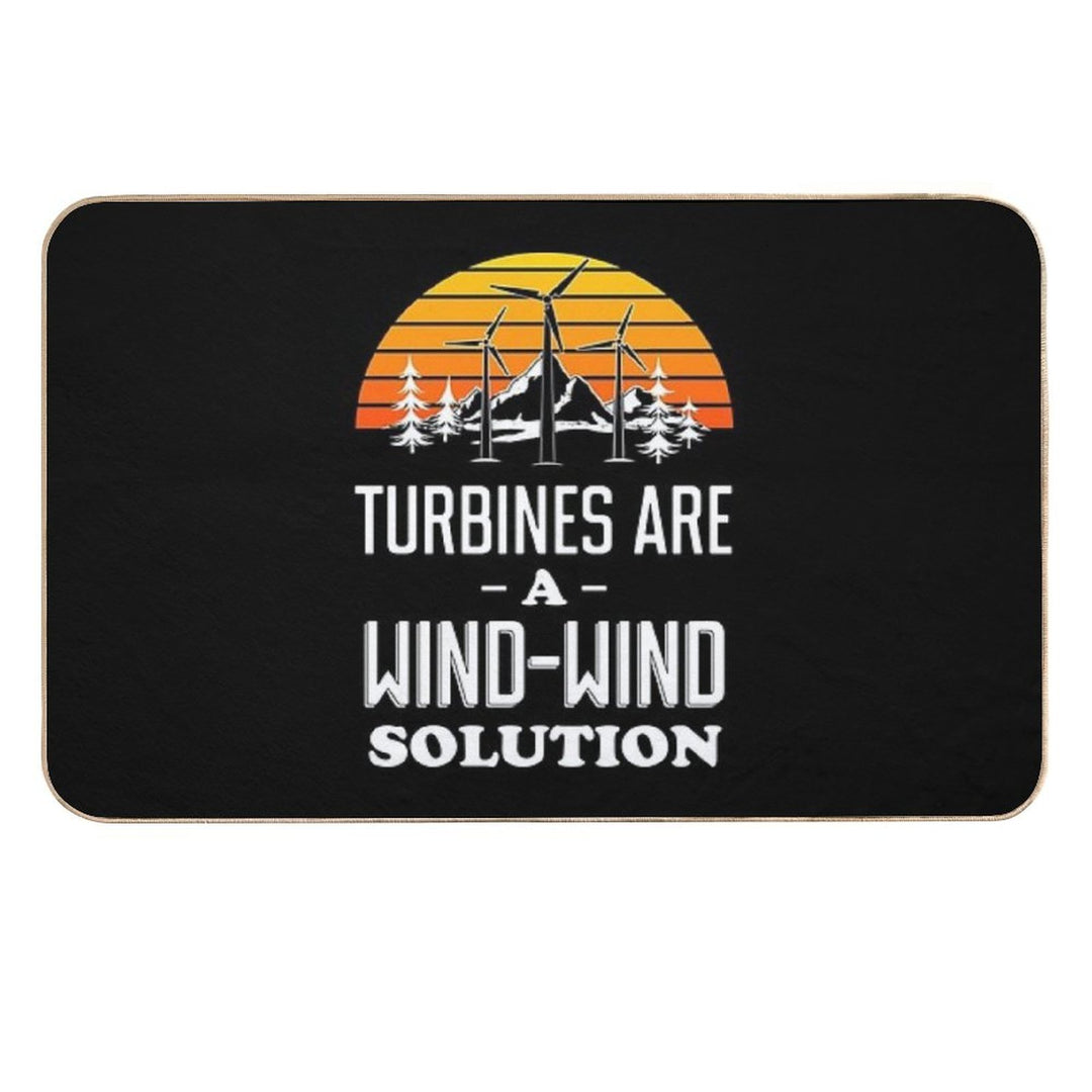 Wind-Wind Solution Energy Wind Turbine Technician Product  Long-Lasting Bath Mat