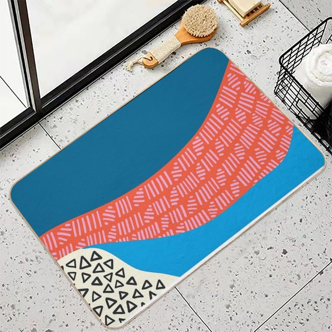 Abstract Heart Modern Colourful Art Print  Easy Maintenance Bath Mat