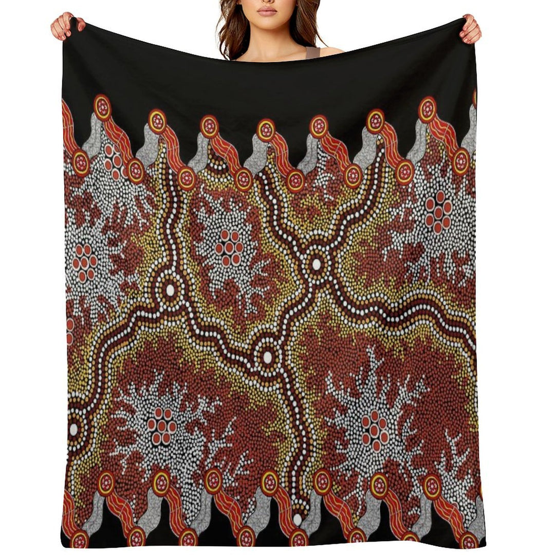 Aboriginal Art Authentic – Travels Versatility Throw Blanket