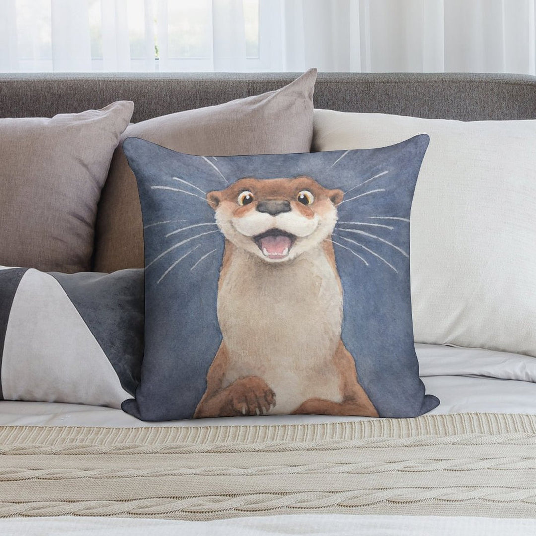 Otter! Soft Durable Construction Throw Pillow