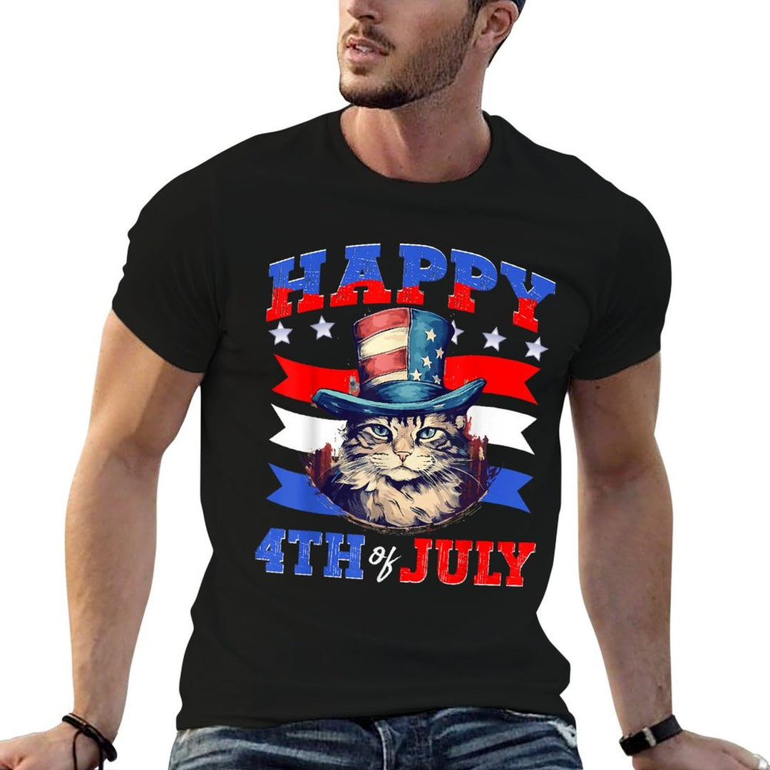 Party 4th Of July Cat  Soft T-Shirt