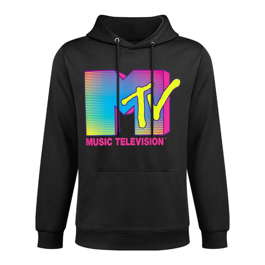 MTV Logo Fluorescent Colors Retro Design All-Day Comfort Hoodie