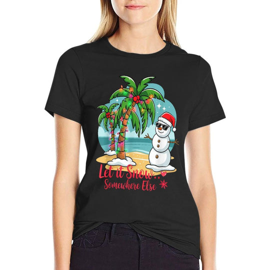 Let It Snow… Somewhere Else – Tropical Christmas Fun  Heathered Texture T-Shirt