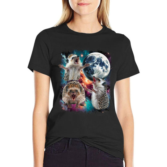 Three Hedgehog Moon  3 Hedgehog Moon Funny Cursed Meme  Affordable Price T-Shirt