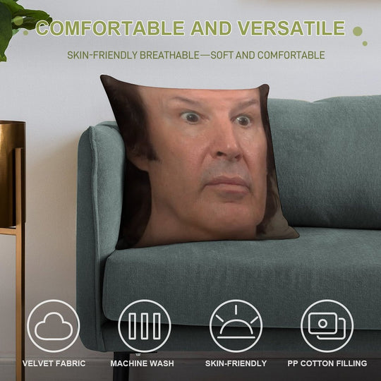 ASTONISHED BREEN - NEIL BREEN - Breen's Corrupt Merchandise - Funny Sticker Funny T-shirt Soft Durable Construction Throw Pillow