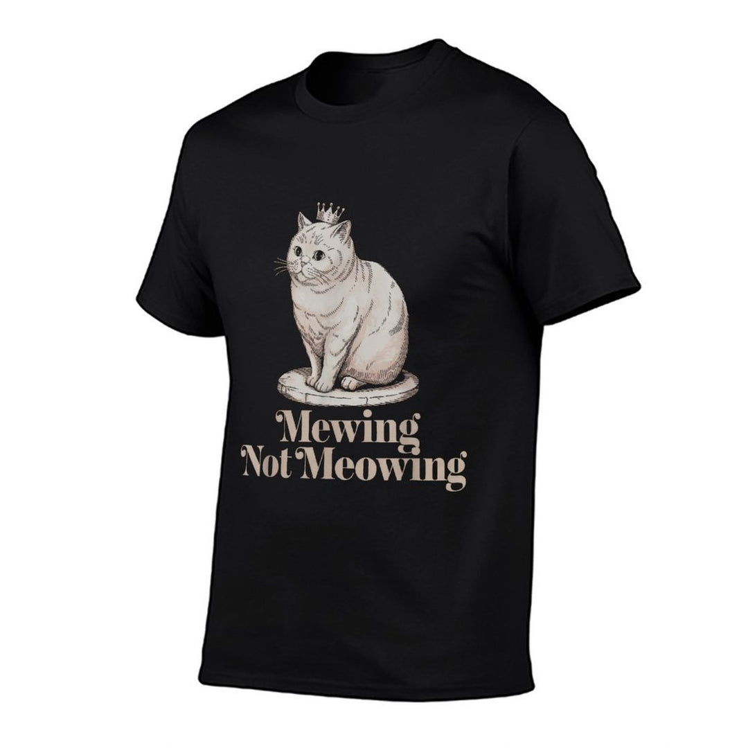 Funny Cat Meme Tshirt Mewing LooksMax Meowing Cat Trend for Men Women Girls Kids  Soft T-Shirt