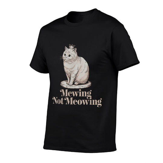 Funny Cat Meme Tshirt Mewing LooksMax Meowing Cat Trend for Men Women Girls Kids  Soft T-Shirt