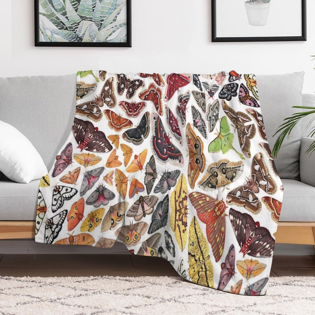 Saturniid Moths of North America Pattern Gift-ready Throw Blanket