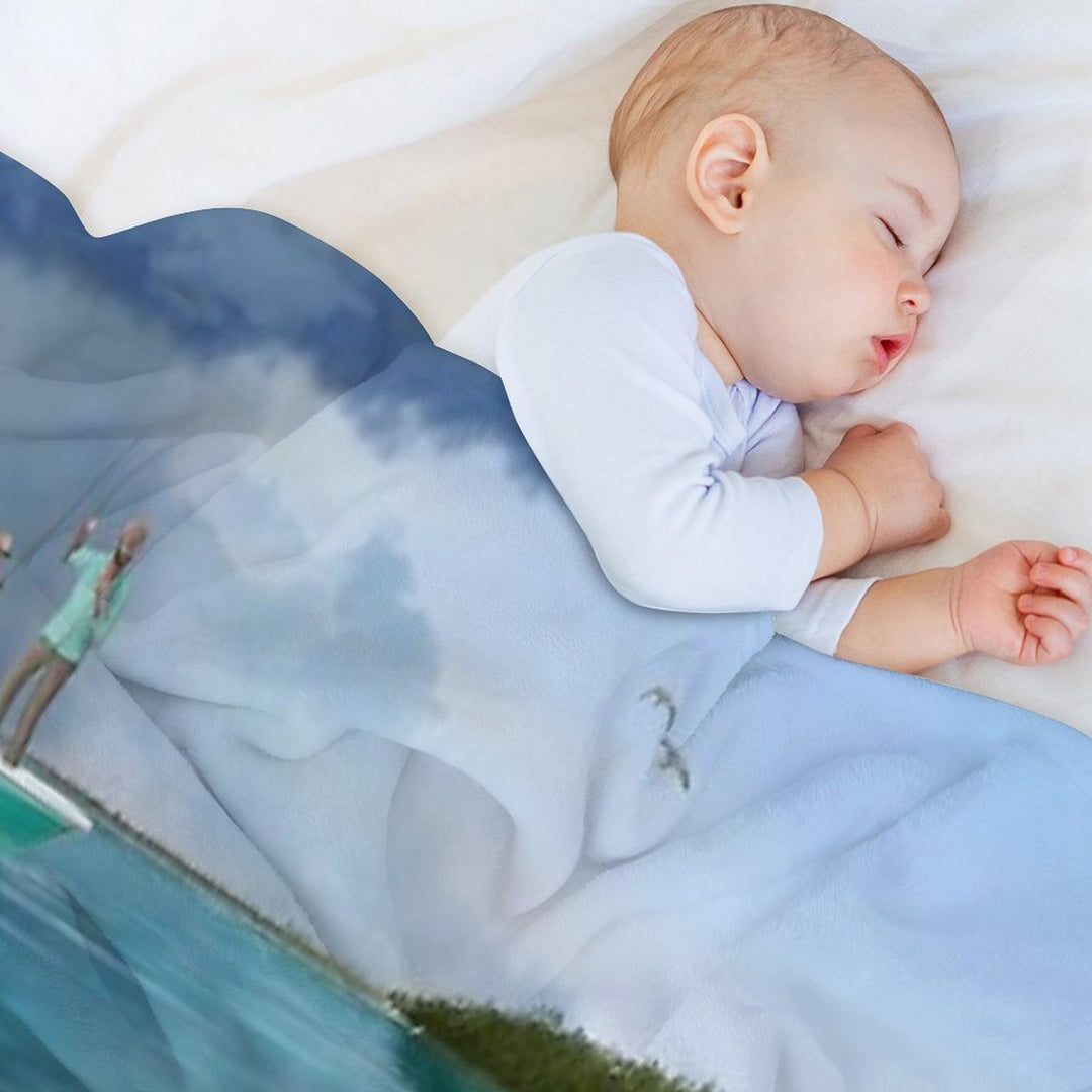 Tarpon Fishing Art Sustainable Throw Blanket