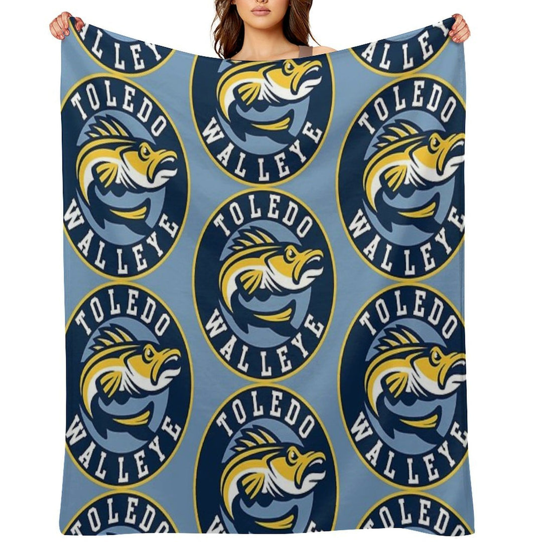 TOLEDO WALLEYE Hockey Logo1 Lightweight Throw Blanket