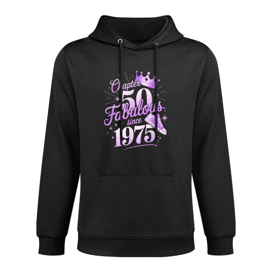 Chapter 50 Fabulous Since 1975 50th Birthday Queen For Women Adjustable Hood Hoodie