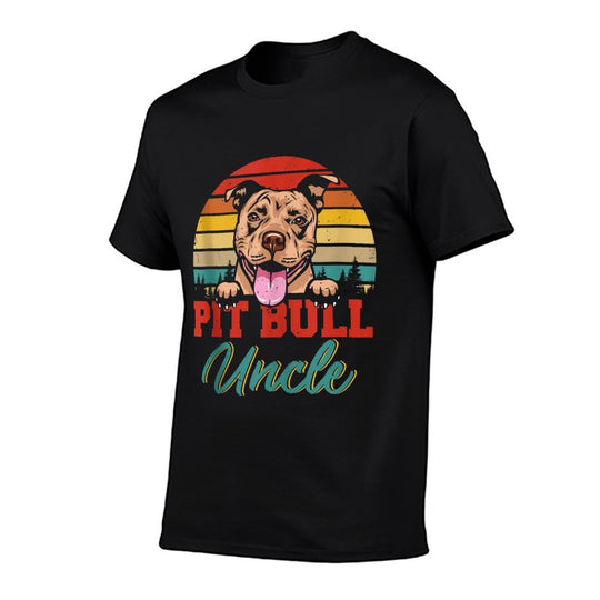 Vintage Retro Pit Bull Uncle Cool Fathers Day Dog Lover  Odor-resistant T-Shirt