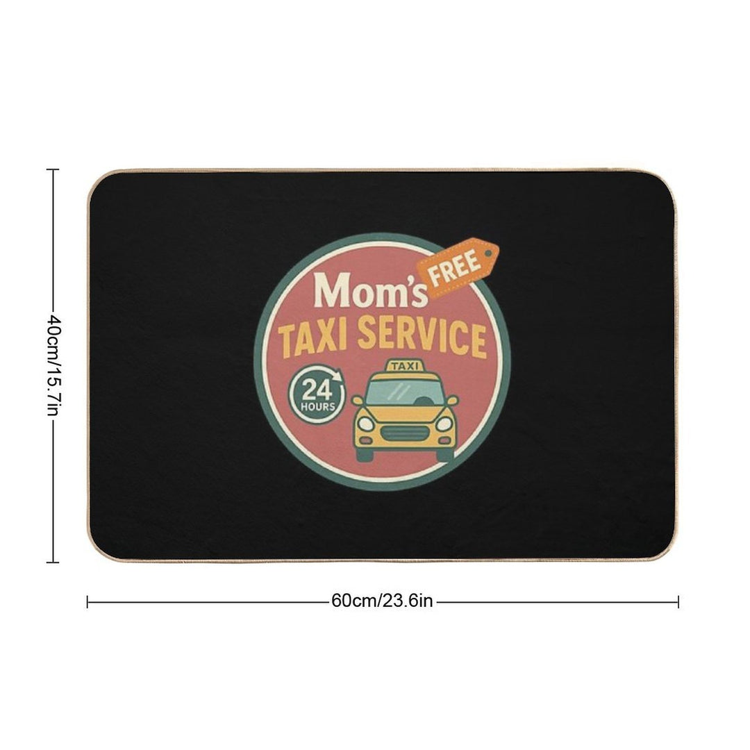 Mom’s Free Taxi Service – Funny Vintage Badge Design  Non-Slip Bath Mat