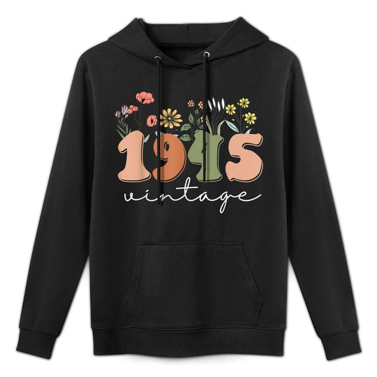 80 Years Old Vintage 1945 80th Birthday Wildflower Women Unisex Design Hoodie