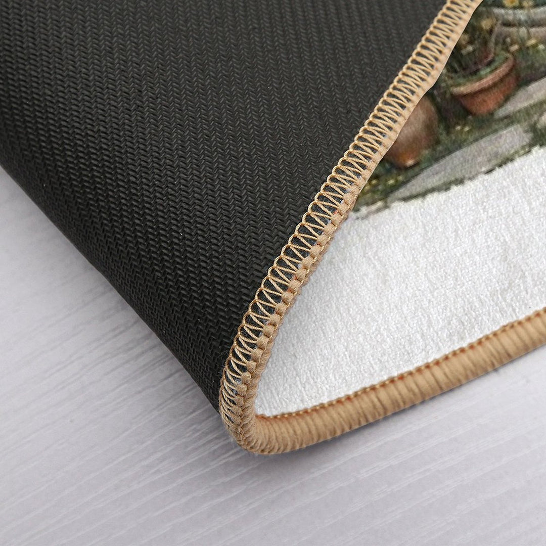 Halfling Round Door in Watercolor - Fantasy  Toxin-Free Bath Mat