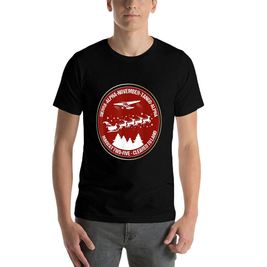Funny Santa Airlines Christmas Gift for Pilots Aviator  Eco-friendly Material T-Shirt