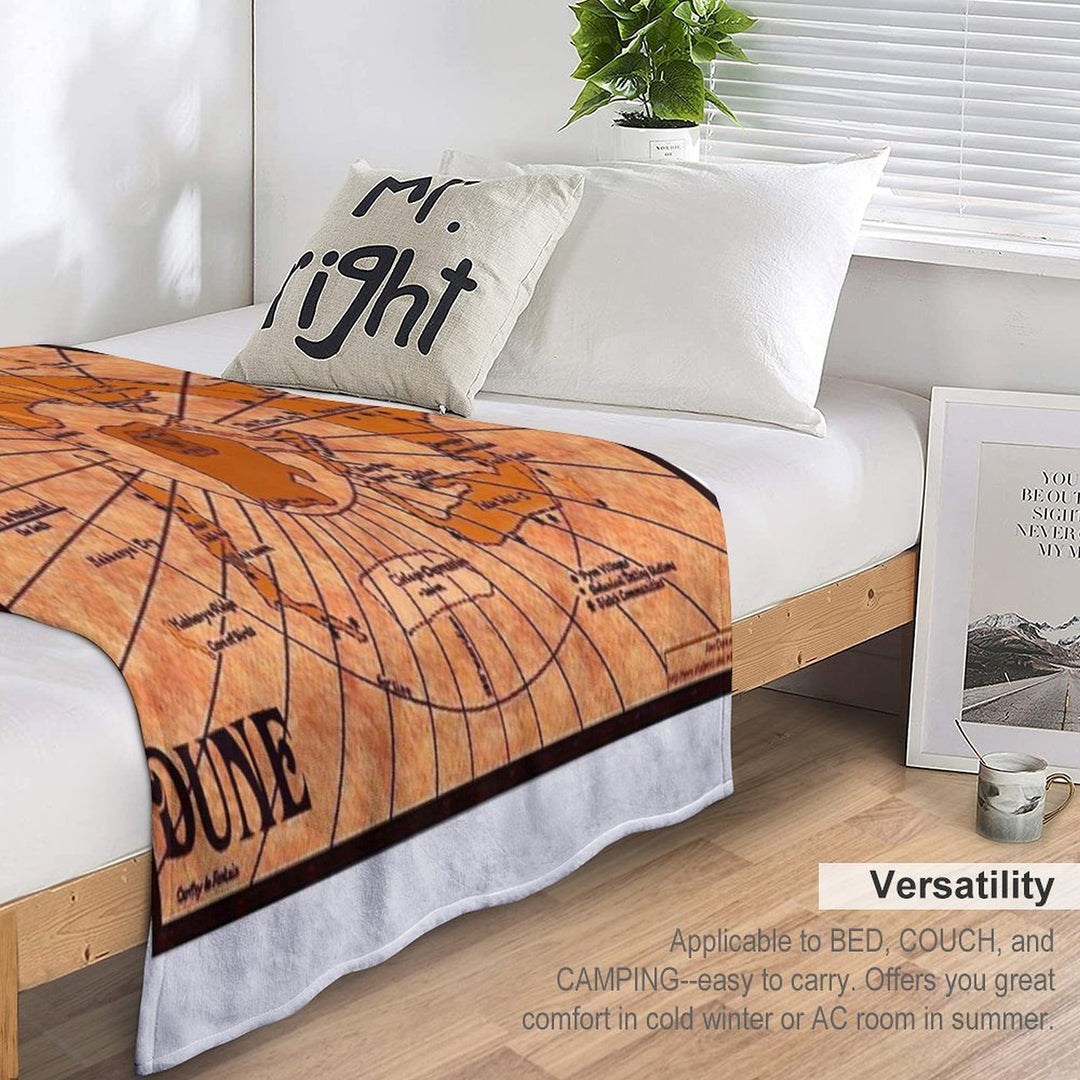 DUNE Map Machine-washable Throw Blanket