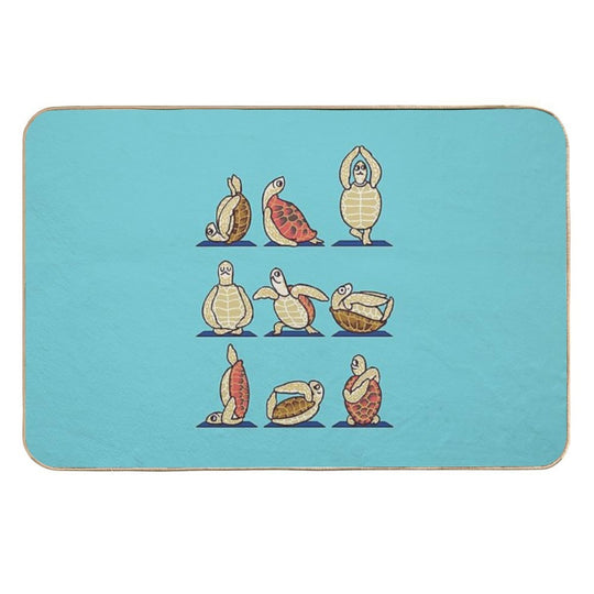 Green Sea Turtle Yoga  Easy Maintenance Bath Mat
