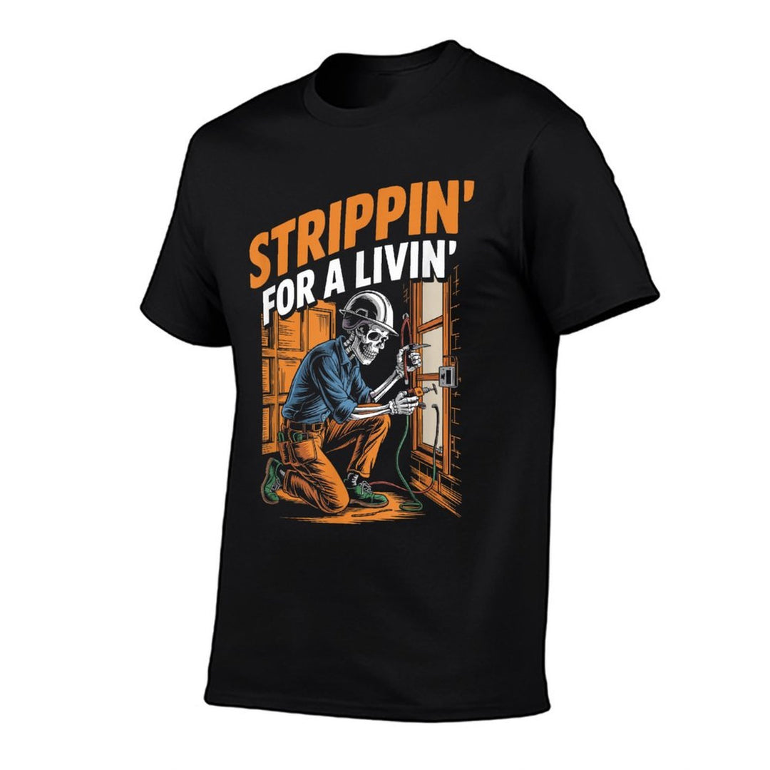 Trippin For A Livin Funny Skeleton Electrician Lover  Lightweight T-Shirt