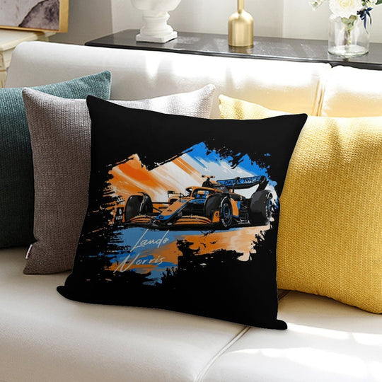 Lando Norris - Retro_Digi Art Soft Fade-Resistant Throw Pillow