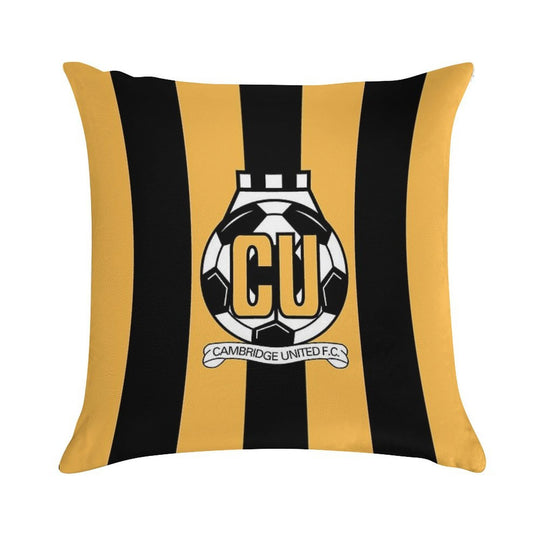 Cambridge United FC Logo - Stripes Soft Fade-Resistant Throw Pillow