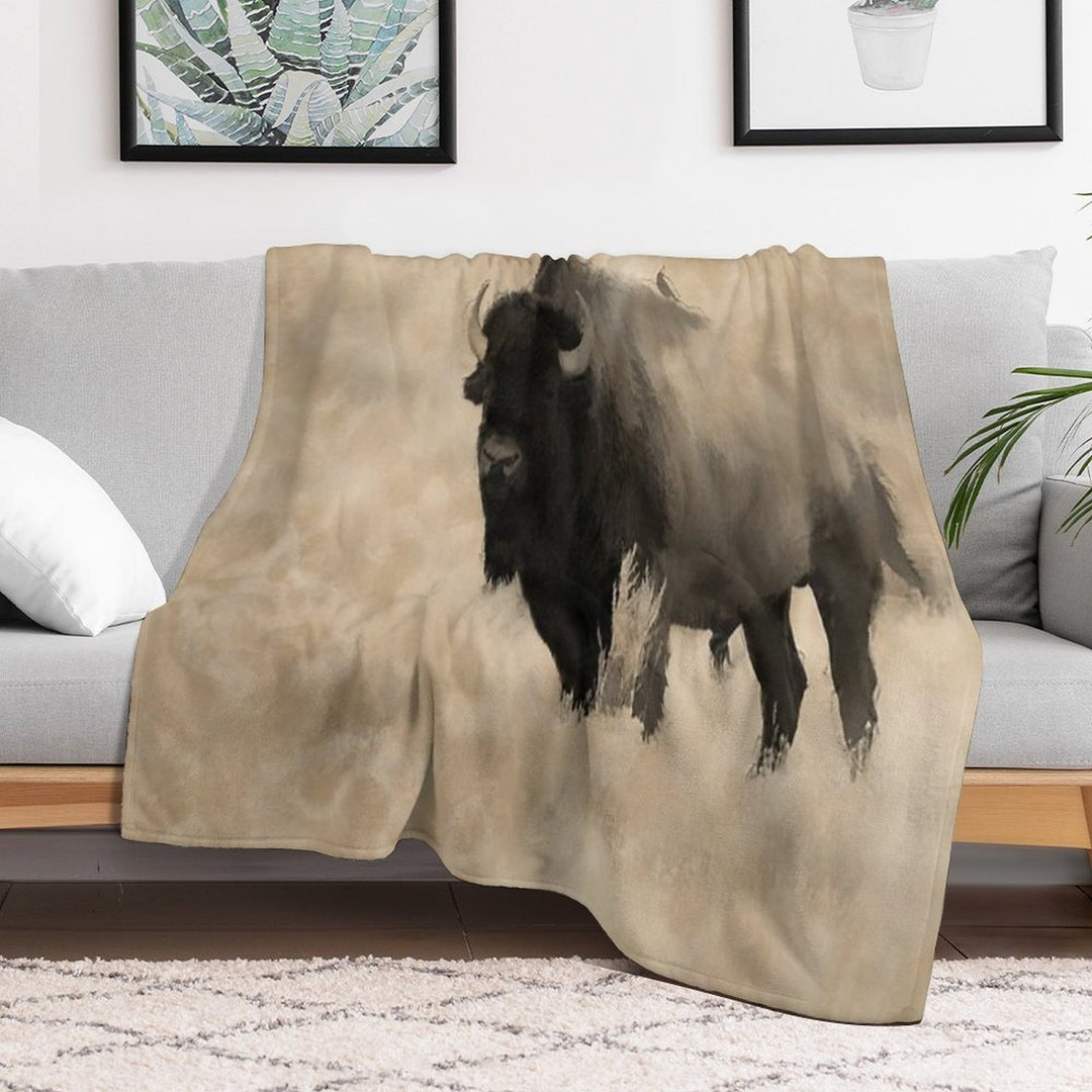 American Buffalo  -  Plains Bison Sustainable Throw Blanket