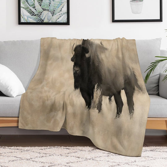 American Buffalo  -  Plains Bison Sustainable Throw Blanket