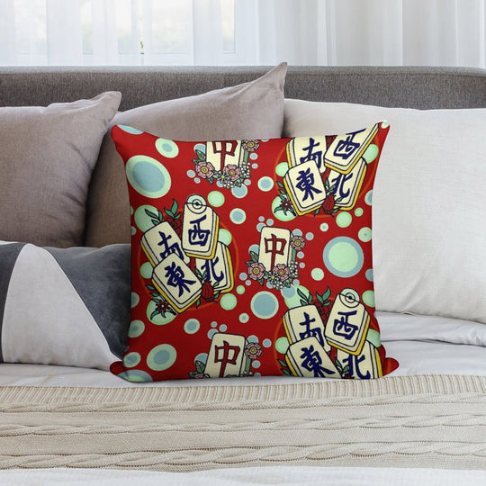 Mah Jongg Pattern Soft Gift Ready Throw Pillow