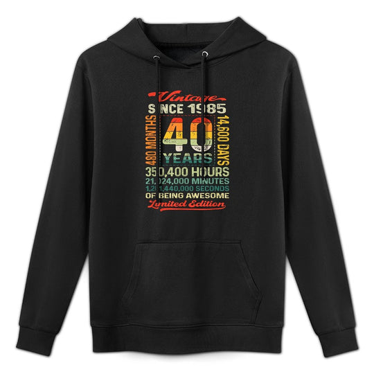 40 Years 480 Months of Being Awesome Born 1985 40th Birthday Pilling-Resistant Hoodie