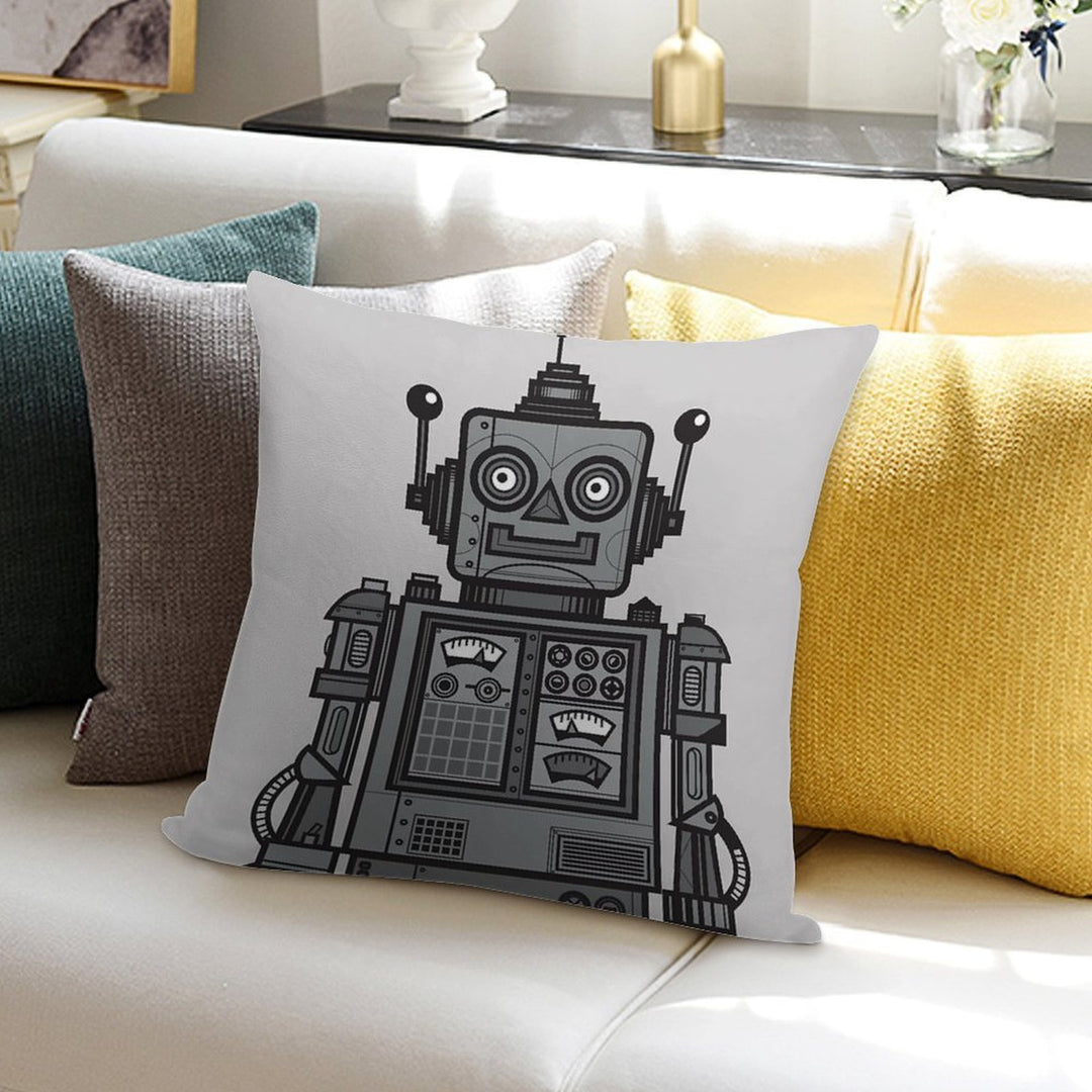 Vintage Robot Soft High-Density Material Throw Pillow