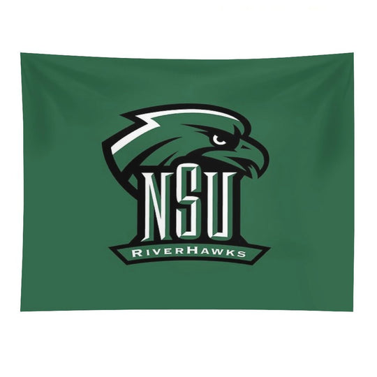 Northeastern State Green Black Tapestry